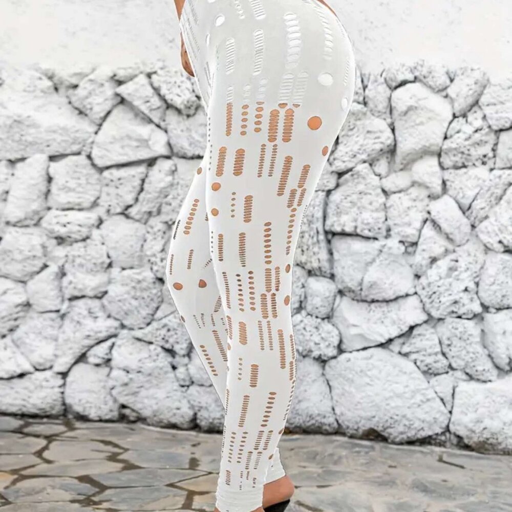 Women's Brand New High-Waisted Holey Full-Length Leggings & Are High-Waisted